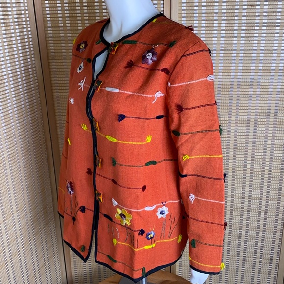 🔷Allure Vintage Unique Embroidered Woven Artsy Jacket 
Size Medium - Picture 4 of 7